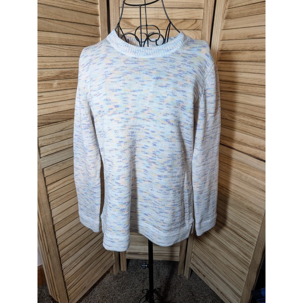 Preswick & Moore women's Medium sweater White With Rainbow Colors